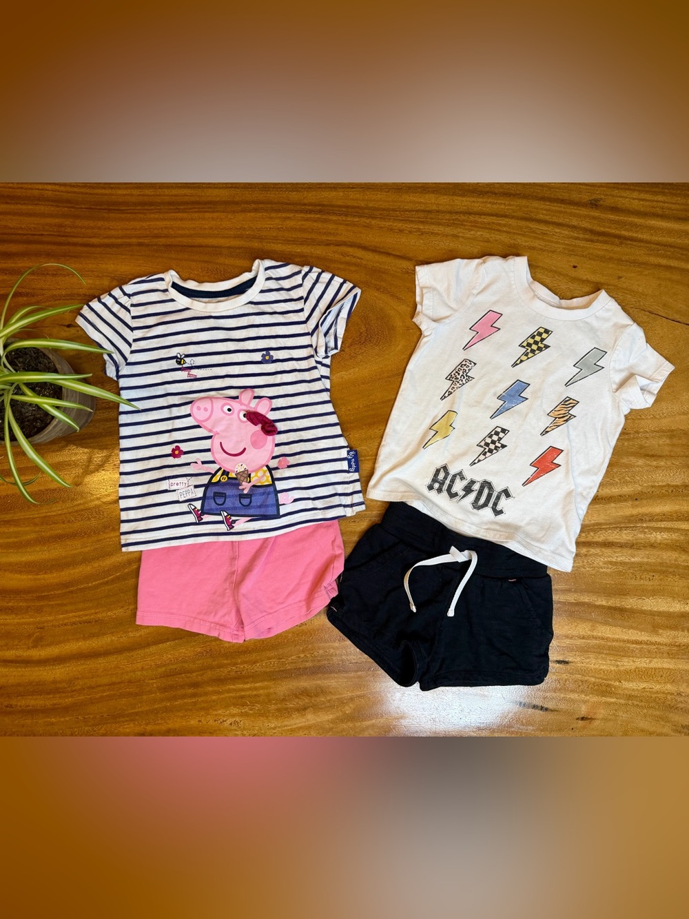 Peppa Pig + AC/DC | Girls Play Clothes Bundle (4 Pieces) - 3T